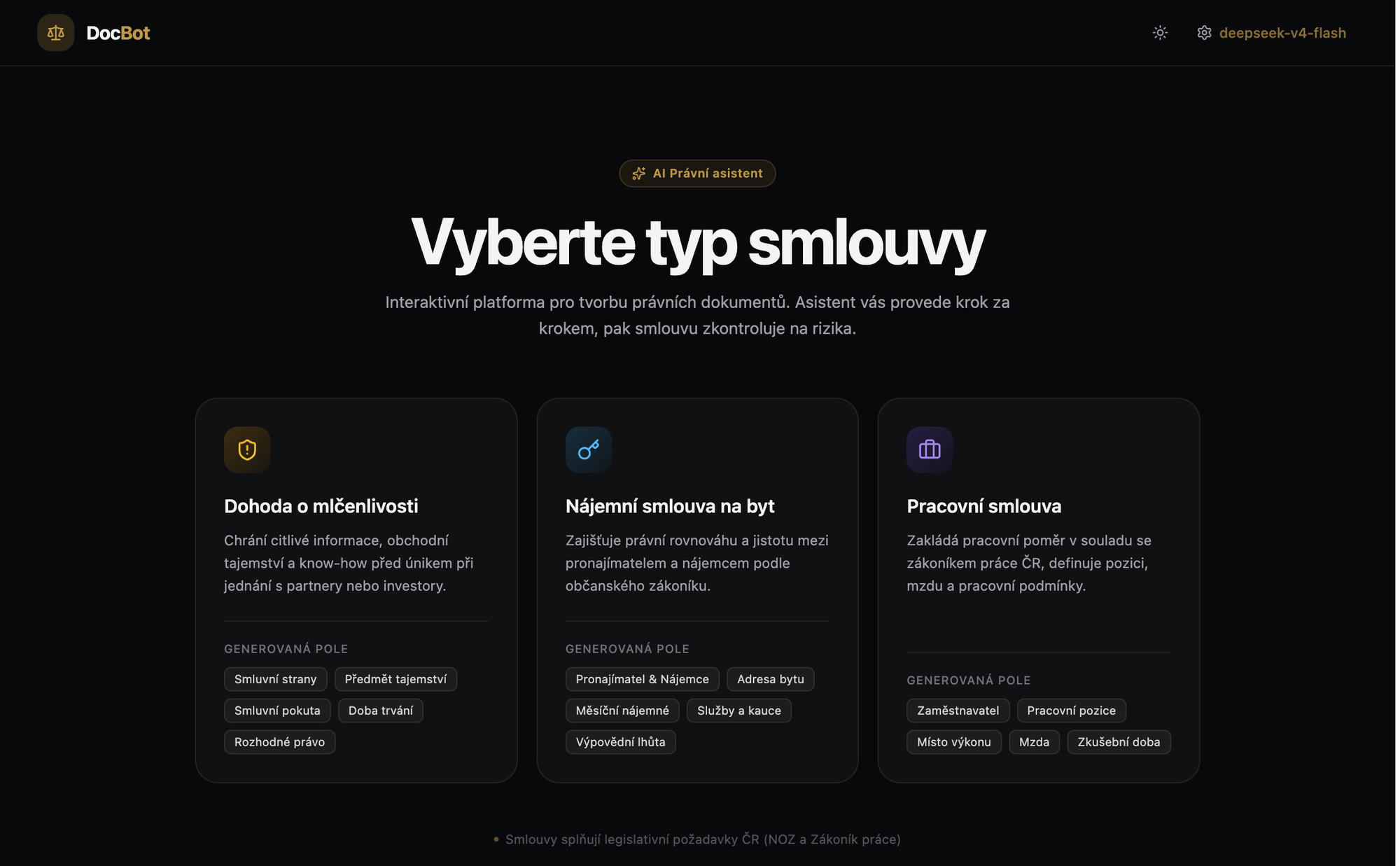 Screenshot aplikace DocBot