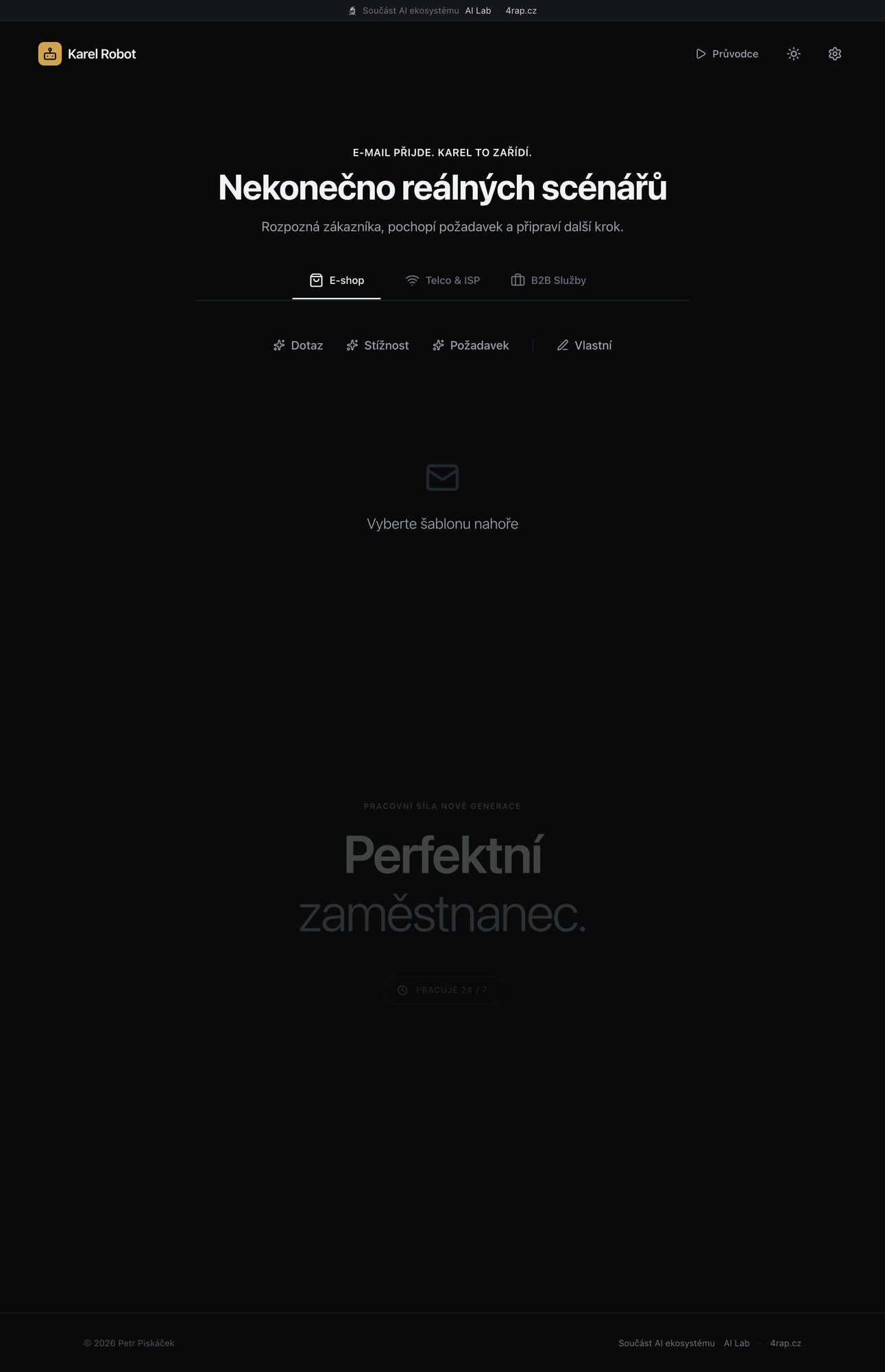 Screenshot aplikace Karel Robot